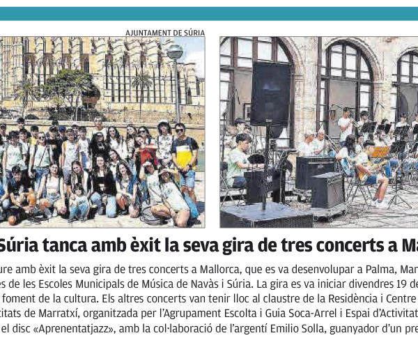 La JazzBand Navàs-Súria porta la seva música a Mallorca en una gira de tres concerts