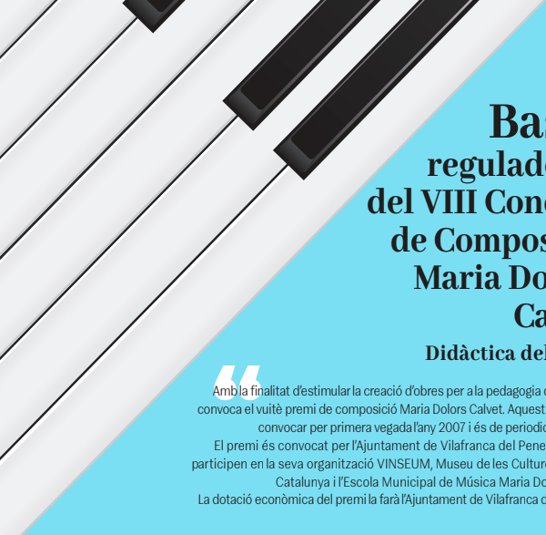 Ja podeu consultar les bases del VIII Concurs de Composició Maria Dolors Calvet Didàctica del piano