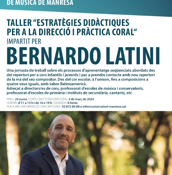 Taller de direcció coral amb Bernardo Latini a Manresa el 16 de març