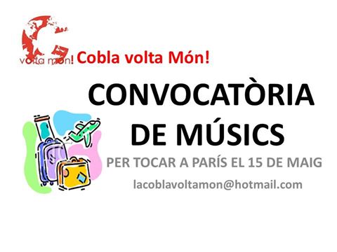 “Cobla volta Món!” obre una convocatòria de músics per tocar a París el 15 de maig